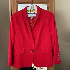 The Limited Red Textured One-Button Blazer